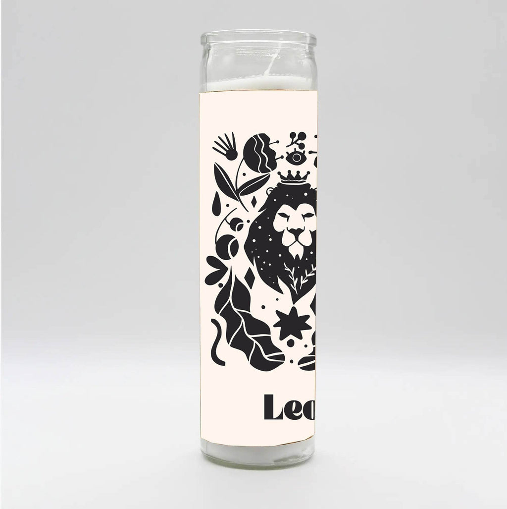 Zodiac Leo Candle - White