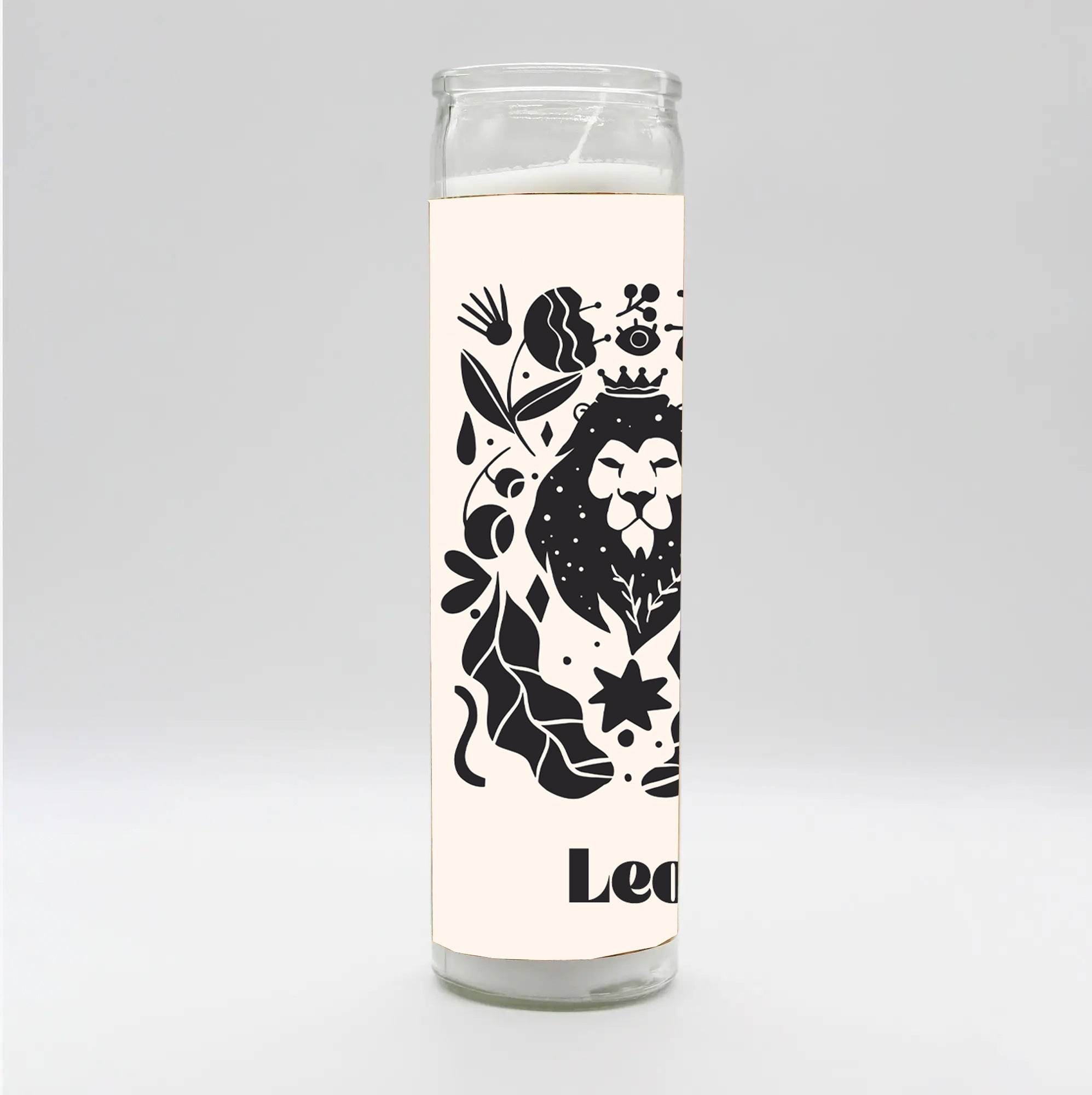 Zodiac Leo Candle - White