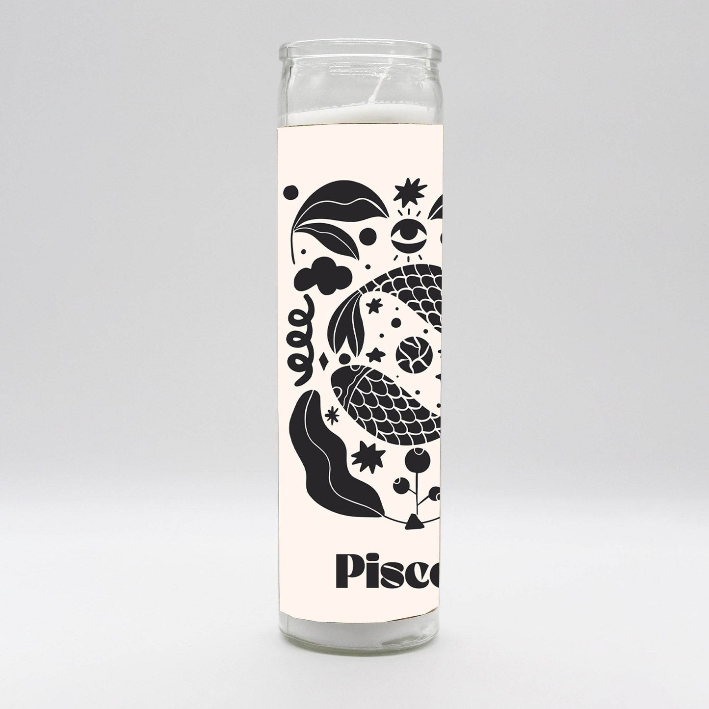 Zodiac Pisces Candle - White