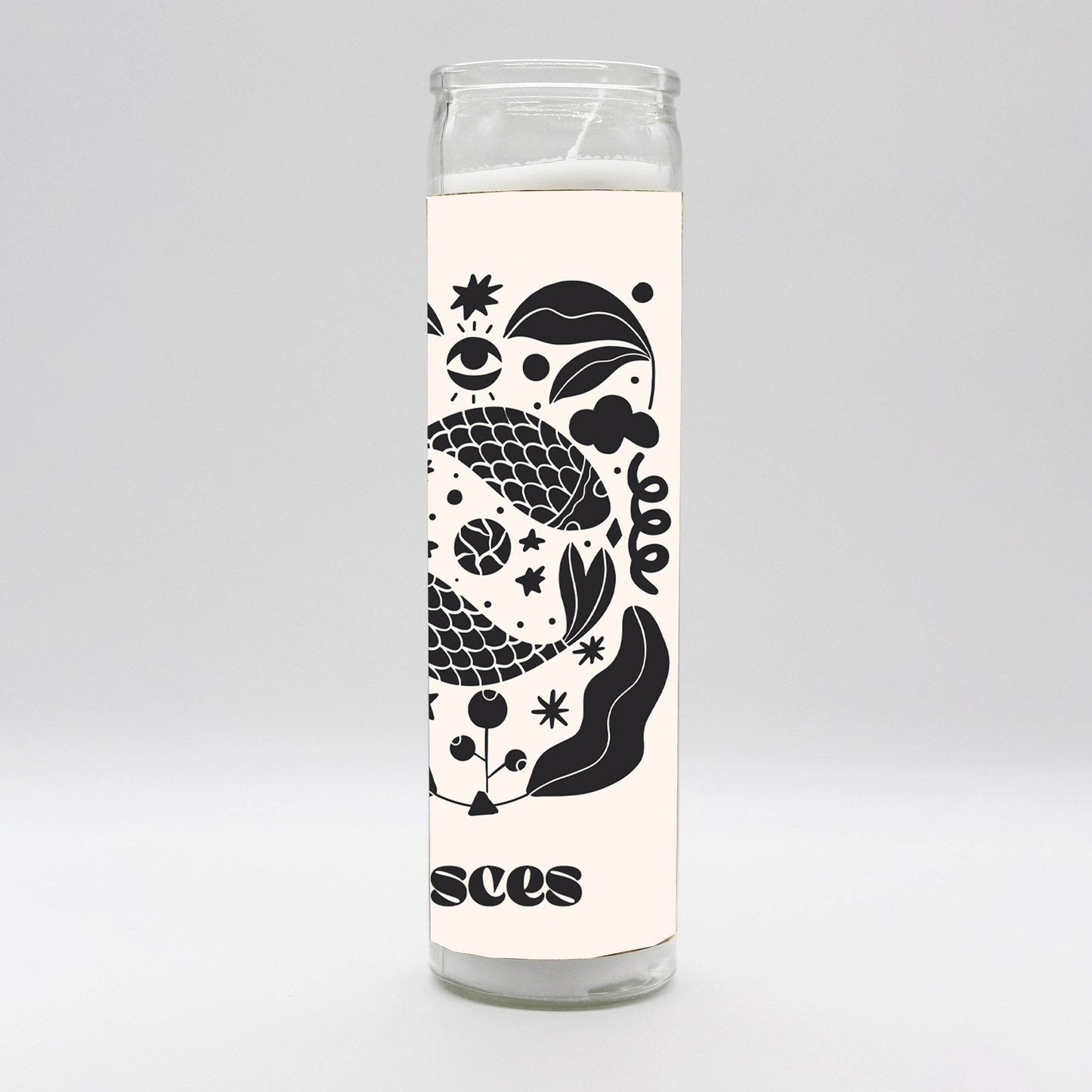 Zodiac Pisces Candle - White
