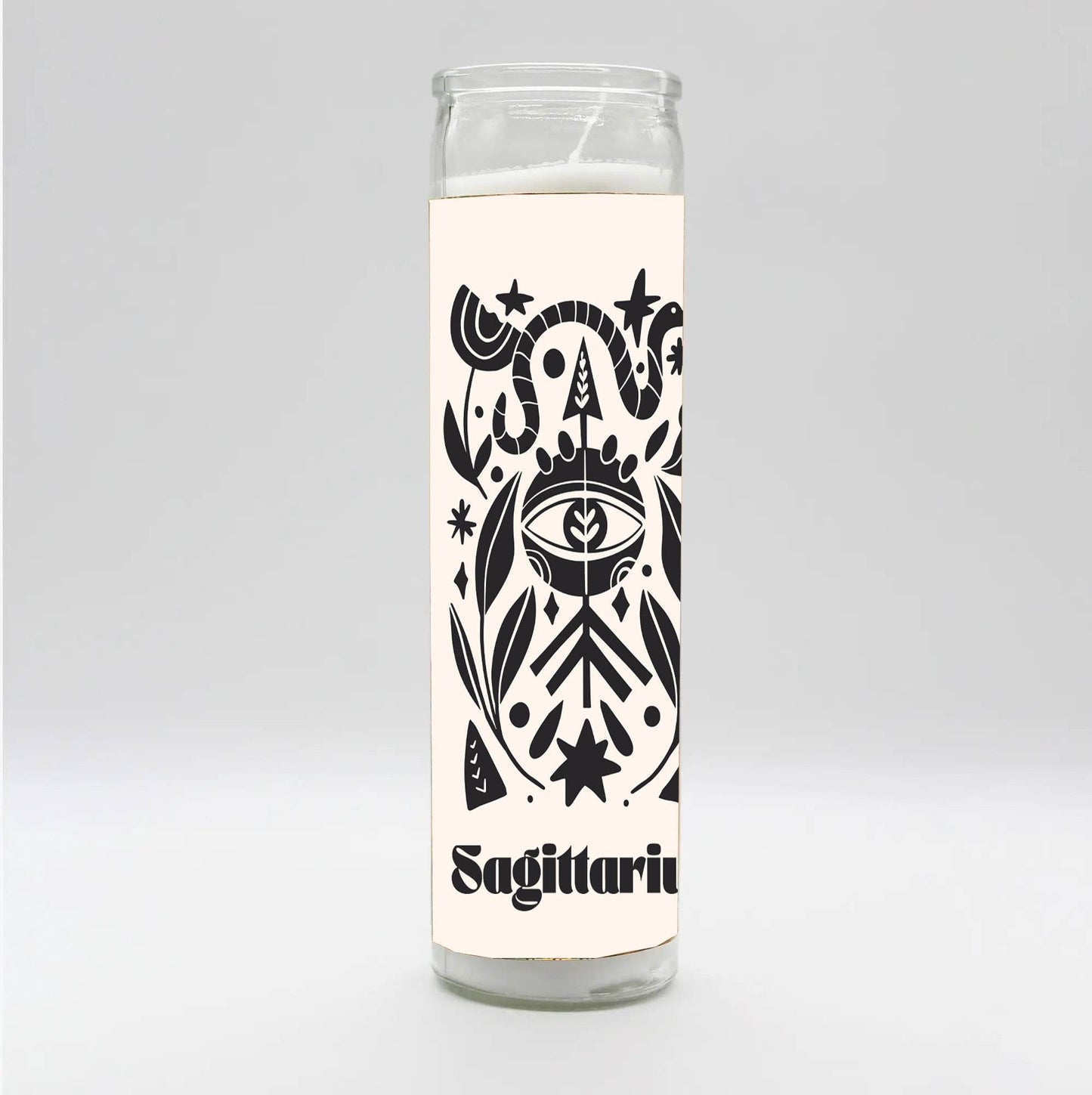 Zodiac Sagittarius Candle - White