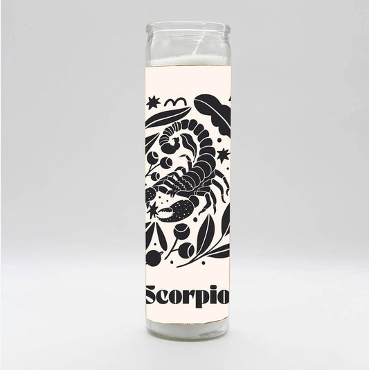 Zodiac Scorpio Candle - White