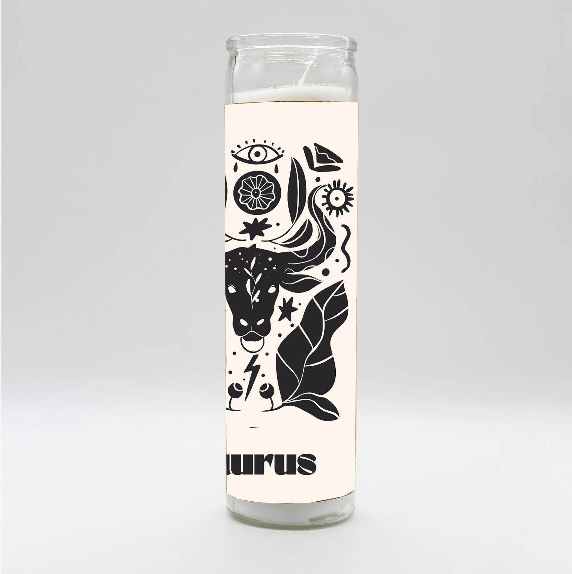 Zodiac Taurus Candle - White